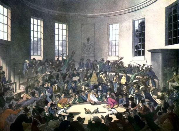 Luptă de cocoşi din Londra anului 1808