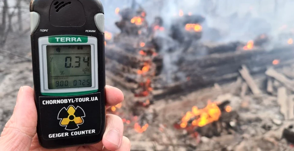 Radioactivitatea la Cernobîl, de 16 ori mai mare în urma incendiului de proporţii din pădurea din apropierea fostei centrale nucleare