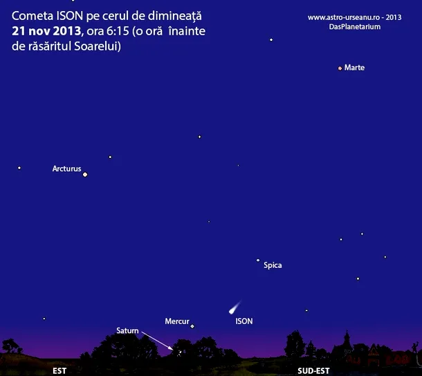 Cometa ISON pe cerul României