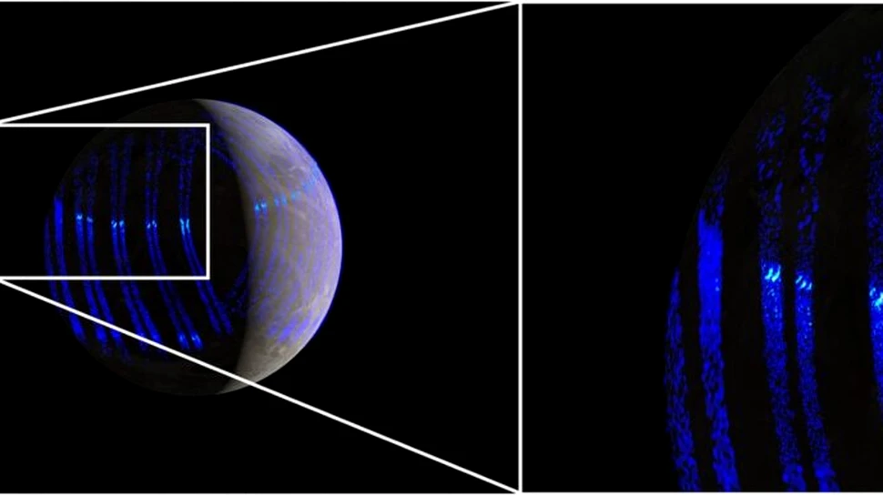 Aurorele de pe Ganymede arată ca aurora boreală a Pământului, dezvăluie o sondă NASA