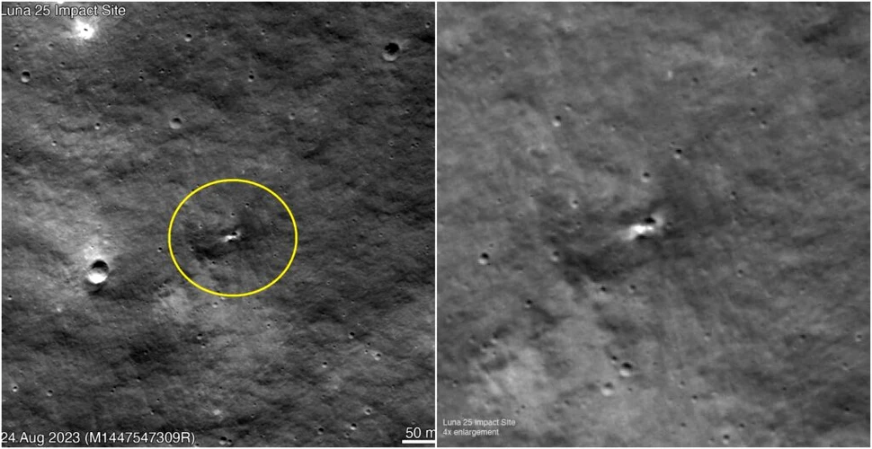 Prăbușirea sondei Luna-25 a Rusiei a creat un nou crater pe Lună