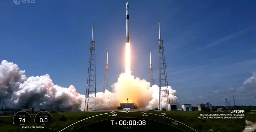 Sonda europeană Euclid, lansată cu succes la bordul unei rachete SpaceX Falcon 9