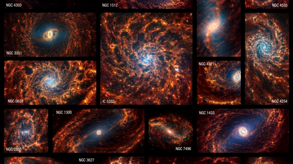19 galaxii spiralate, surprinse de Telescopul James Webb în imagini amețitoare