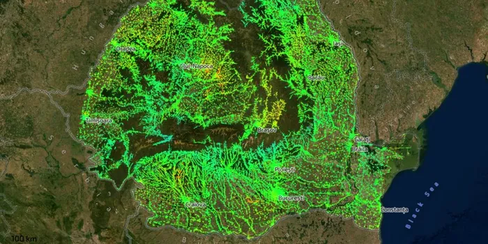 Câteva zone din România se scufundă cu câțiva centimetri pe an și asta se vede și din satelit