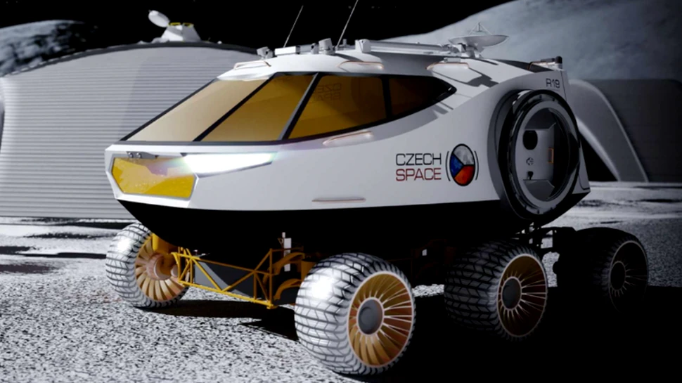 Conceptul electric de vehicul lunar inspirat de Skoda folosește anvelope rezistente la perforare