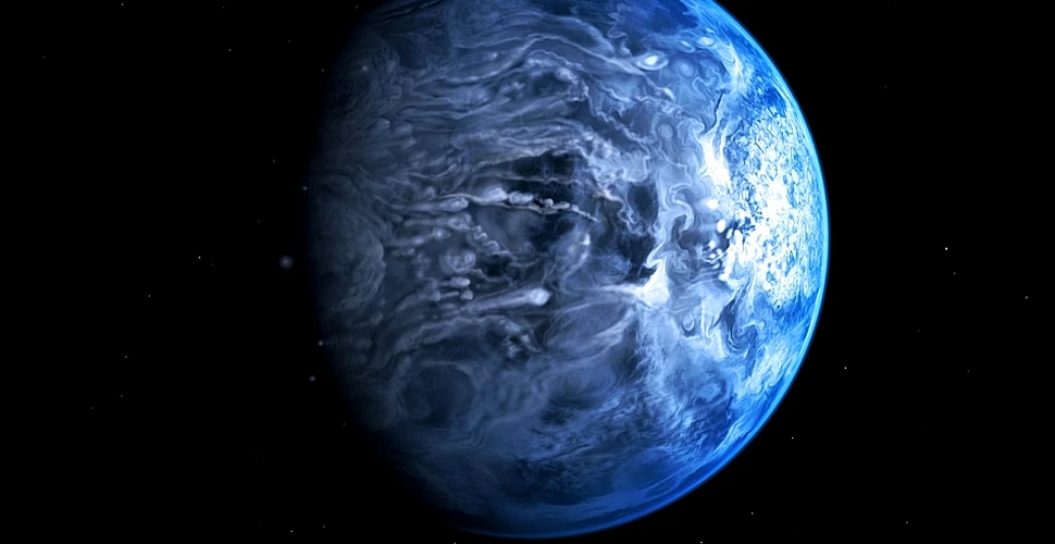 Astronomii au descoperit o exoplanetă albastră unde plouă cu sticlă, iar vântul bate cu 7.000 km/oră
