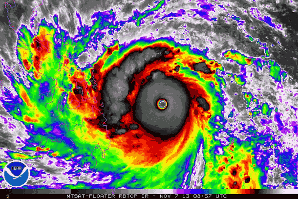 Haiyan- Vedere din satelit