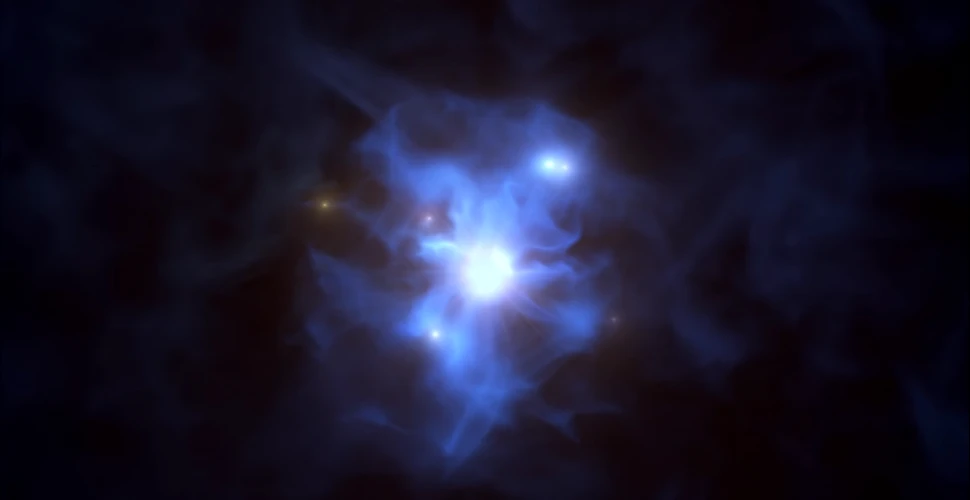 Astronomii au găsit șase galaxii care orbitau în jurul unei găuri negre gigantice
