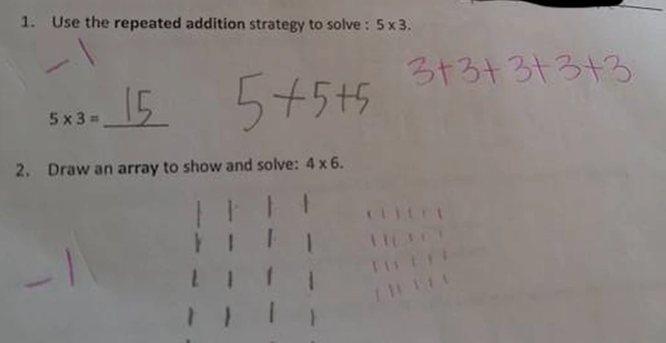 Cum se calculează 5 X 3? Răspunsul corect al unui elev la această simplă operaţie matematică a avut urmări neaşteptate – FOTO