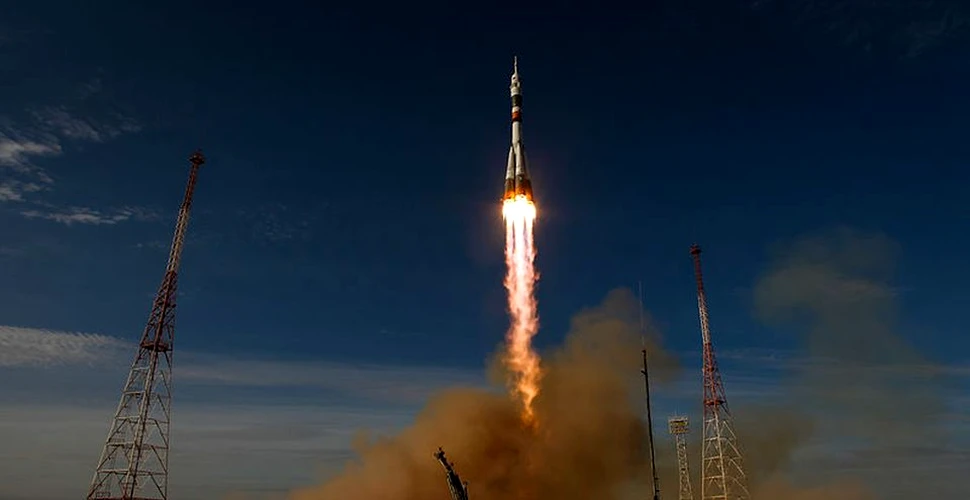 Momentul uimitor în care un satelit suprinde lansarea unei rachete Soyuz din Rusia-FOTO