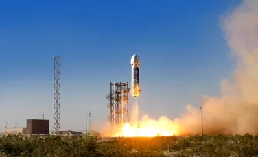 Primul test al proiectului Blue Origin, vehiculul spaţial suborbital finanţat de miliardarul Jeff Bezos de la Amazon – VIDEO