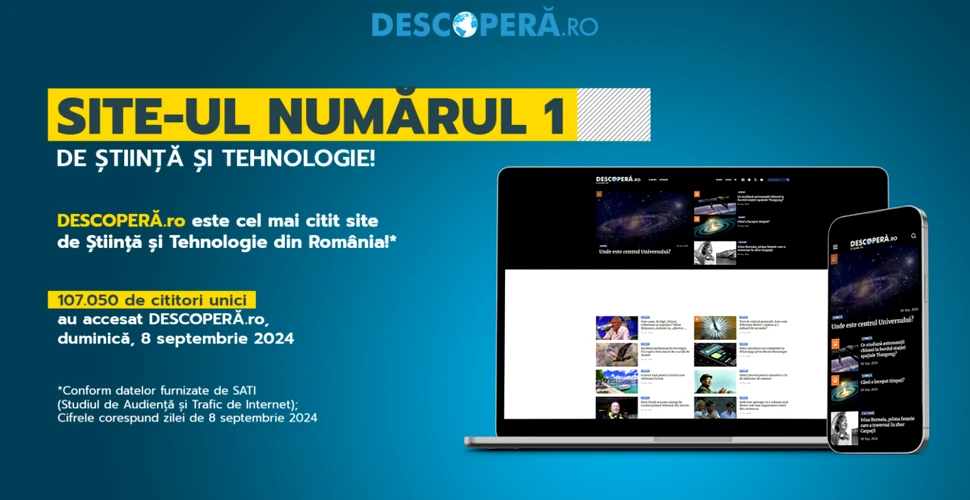 DESCOPERĂ.ro, din nou cel mai citit site de Știință și Tehnologie din România!