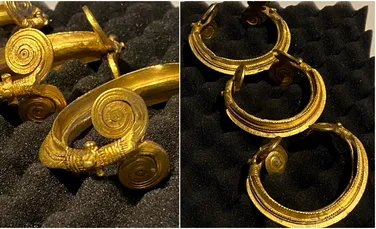 Trei brățări preistorice din aur, furate din România, au fost recuperate din Belgia