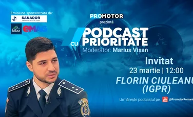 Florin Ciuleanu (IGPR) vine la „Podcast cu Prioritate” #94 by ProMotor. Despre radarele fixe din e-SIGUR, cum poți reclama un șofer agresiv, legislație rutieră și siguranță în trafic