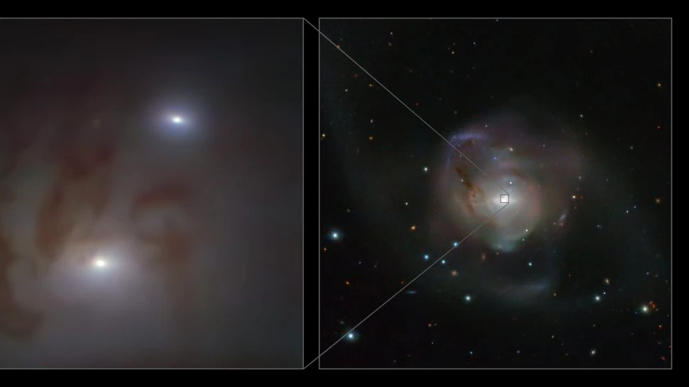 Astronomii au descoperit cea mai apropiată pereche de găuri negre supermasive găsită vreodată