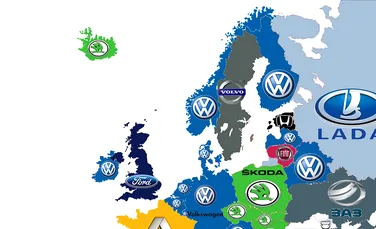 Harta preferinţelor auto: care a fost cea mai vândută maşină în 2013 în fiecare ţară din Europa? (INFOGRAFIC)