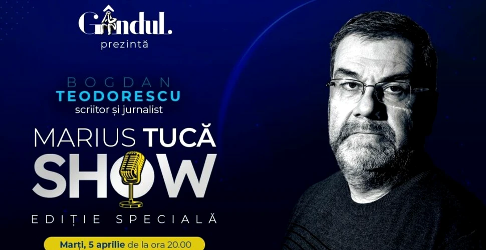 Marius Tucă Show începe marți, 5 aprilie, de la ora 20.00, live pe gandul.ro cu o nouă ediție specială