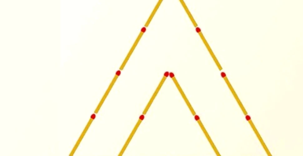 Cum se pot muta două beţe ca să obţii trei triunghiuri