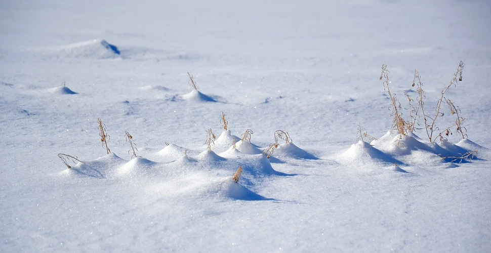 Căpiţe de zăpadă formate, în urma unui fenomen meteo rar FOTO