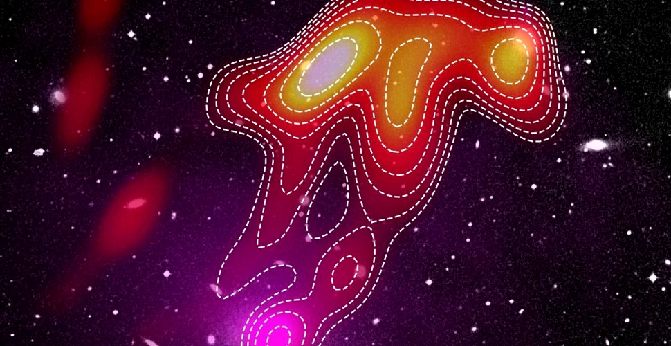 O „meduză cosmică” aflată la 340 milioane de ani-lumină depărtare ne trimite semnale radio