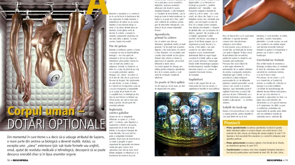 Corpul uman – dotari optionale