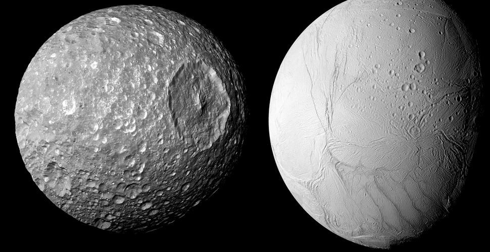 Mimas, satelitul lui Saturn care seamănă cu „Steaua Morții”, ar ascunde un ocean subteran