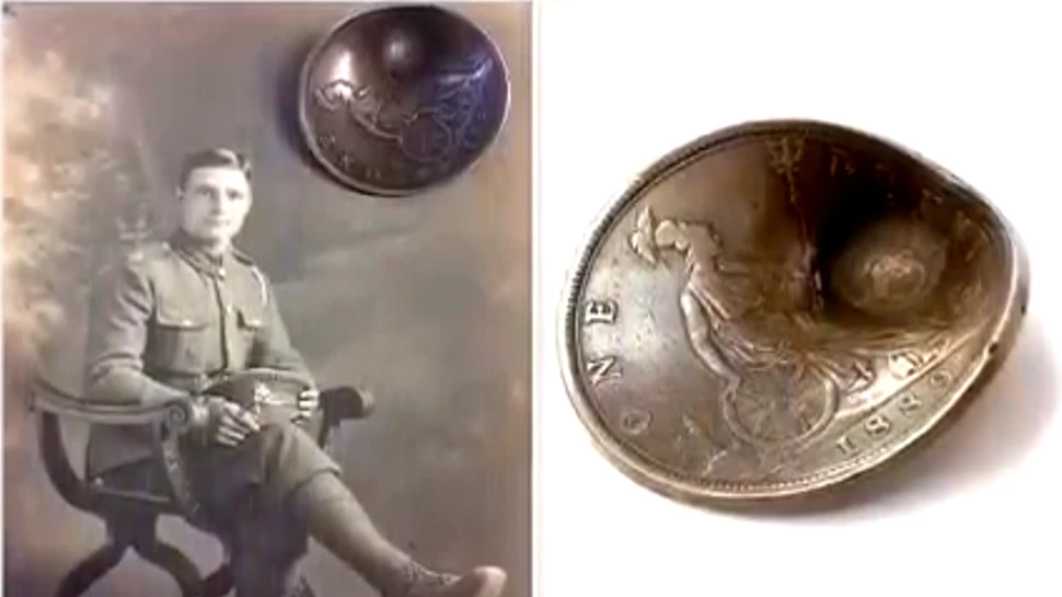 Moneda ”miraculoasă”, unică în lume, care a salvat viaţa unui soldat din Primul Război Mondial