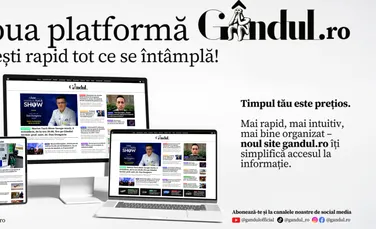Noua platformă GÂNDUL.RO se lansează astăzi. Găsești rapid tot ce se întâmplă!