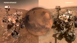 Panorame spectaculoase cu planeta Marte, surprinse de roverele Perseverance și Curiosity ale NASA