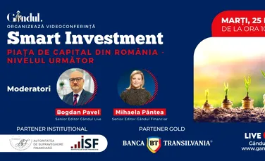 Conferința digitală LIVE „SMART INVESTMENT – Piața de Capital din România” – Marți 25 mai de la ora 10.00 cu participarea specială a doamnei Anca Dragu – Președintă a Senatului României