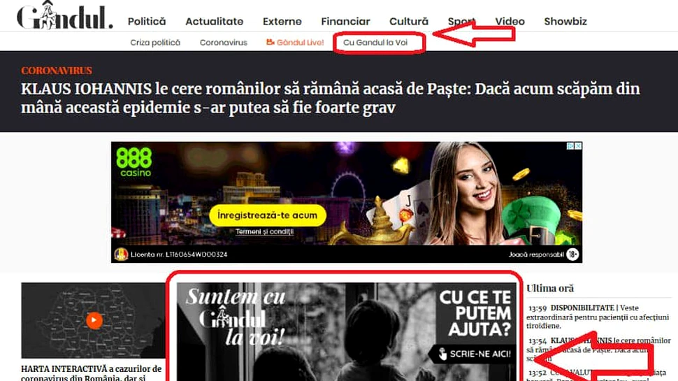 GÂNDUL.RO demarează campania „Suntem cu Gândul la voi!” Apelaţi la ajutor şi noi împreună cu partenerii noştri vom răspunde!