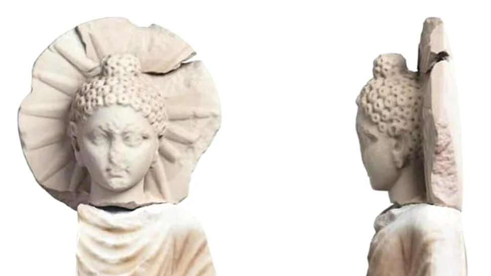 Statuie cu înfățișarea lui Buddha, găsită într-un oraș egiptean antic