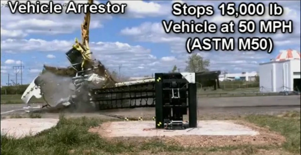 Această barieră poate opri un vehicul de 7 tone ce se deplasează cu 85 km/h! (VIDEO)