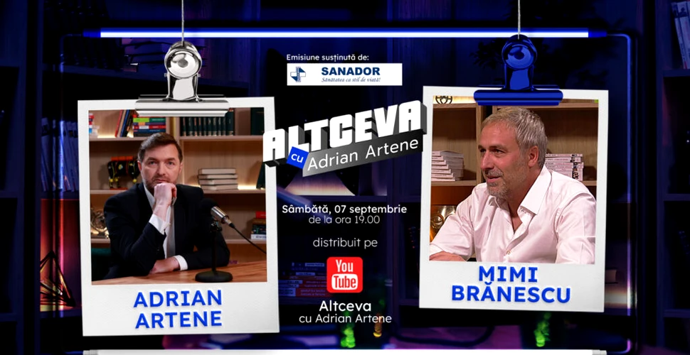 Mimi Brănescu, CREATORUL „Las Fierbinți”, interviu de senzație la „Altceva cu Adrian Artene”. PREMIERA, sâmbătă, 7 septembrie, la ora 19:00, pe YOUTUBE