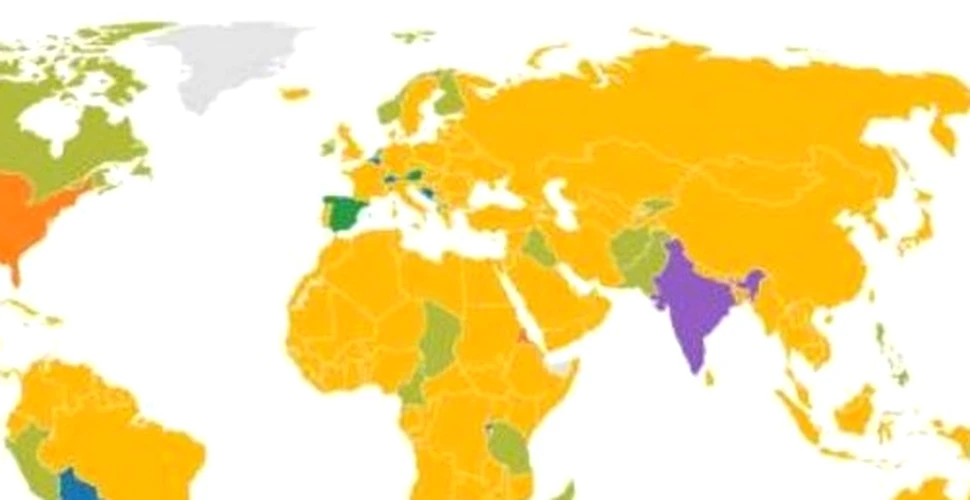 Harta limbilor oficiale ale ţărilor lumii. Statul care are 16 dialecte oficiale