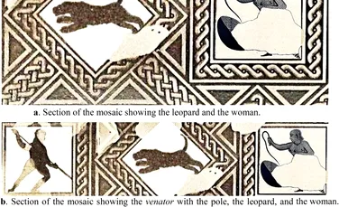 Singura imagine cunoscută cu o femeie romană luptând cu un animal sălbatic într-o arenă