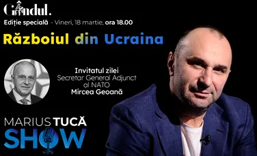Marius Tucă Show începe vineri, 18 martie de la ora 18.00, live pe gandul.ro cu o nouă ediție specială