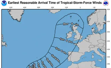 Fenomen extrem cauzat de Uraganul Ophelia: cascade inverse în Marea Britanie