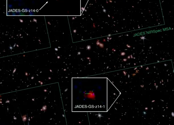 Telescopul Webb și-a doborât propriul record pentru cea mai îndepărtată galaxie cu MoM-z14