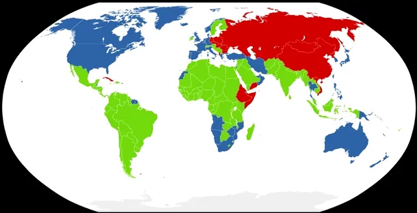 În timpul Războiului Rece lumea a fost împărţit în trei categorii