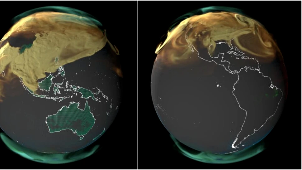 Imagini șocante de la NASA arată cât de repede se răspândesc emisiile de dioxid de carbon pe Pământ
