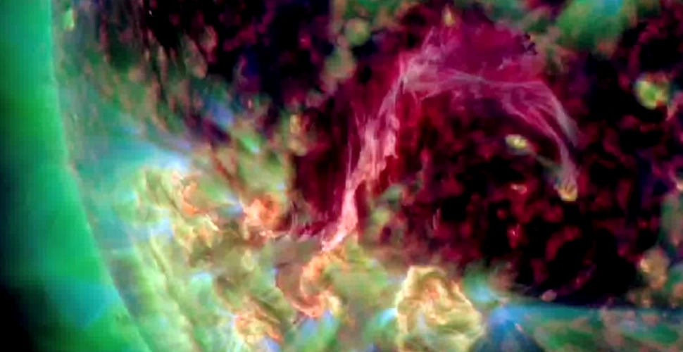 Imagini spectaculoase: “furia” Soarelui surprinsă în culori violente (VIDEO)